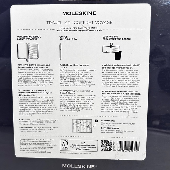 Moleskine Voyageur Notebook Travel Kit - Open Box with Sealed Notebook - Picture 6 of 7